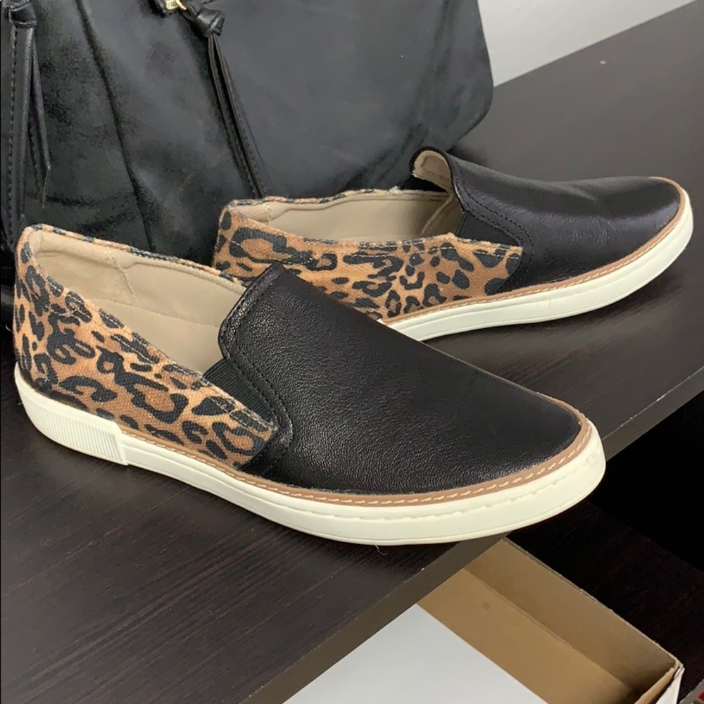 Black and leopard shoes